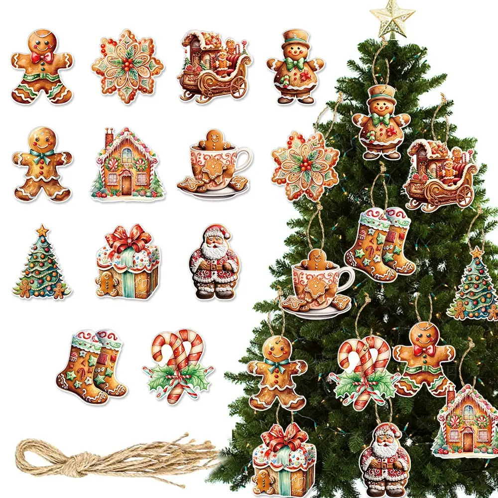 Gingerbread Man Christmas Ornament Set 4 Pieces — feature 2