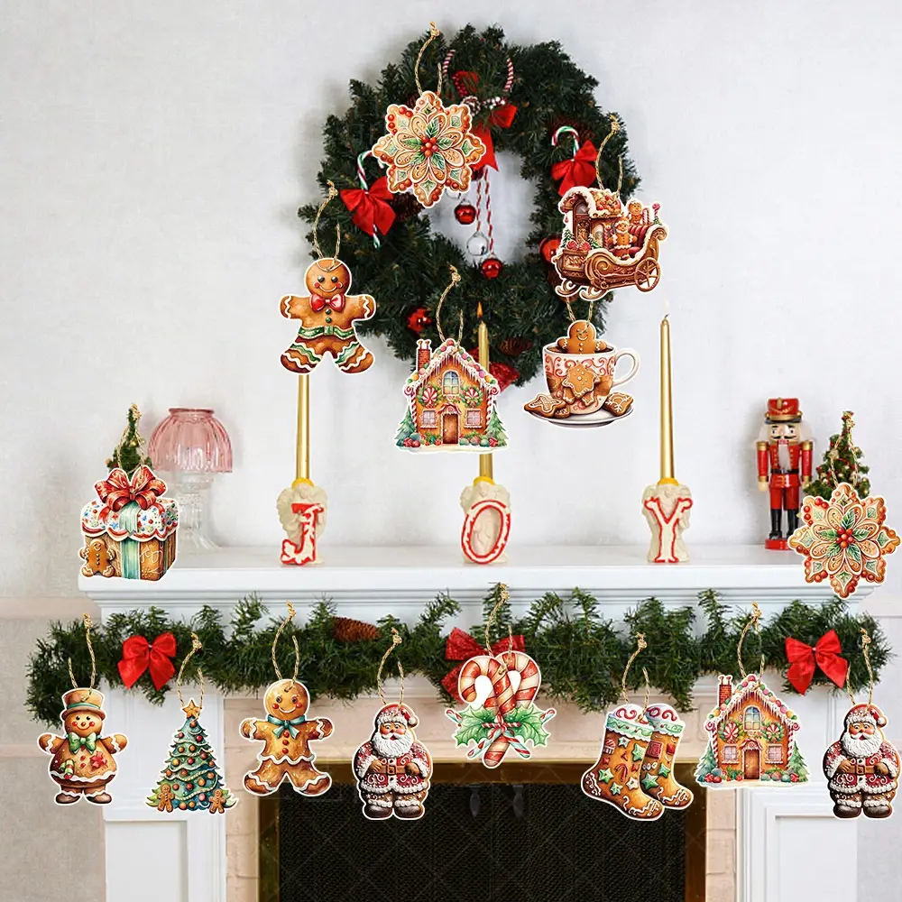 Gingerbread Man Christmas Ornament Set 4 Pieces — feature 3