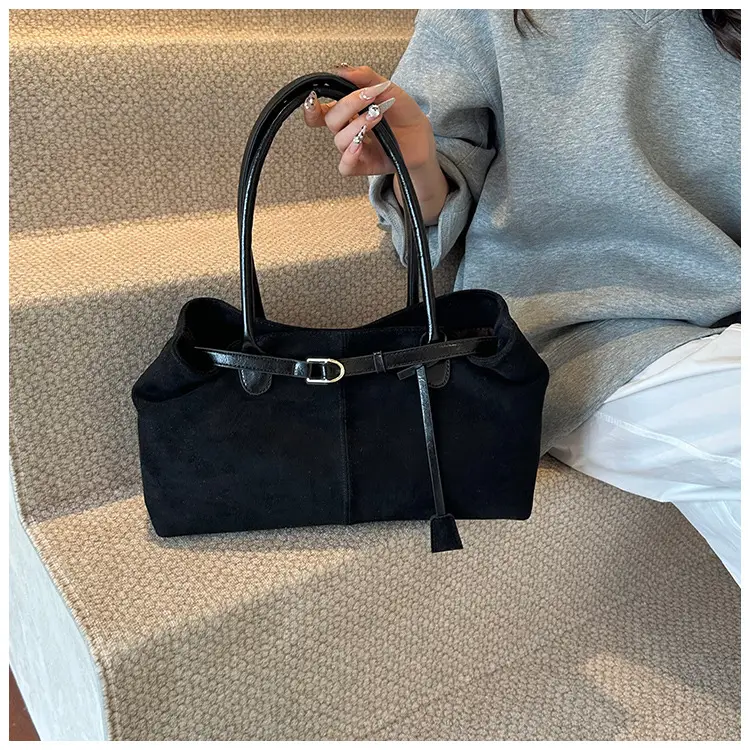 Retro Brown Tote Bag Women 2025 Winter Casual Shoulder — feature 22