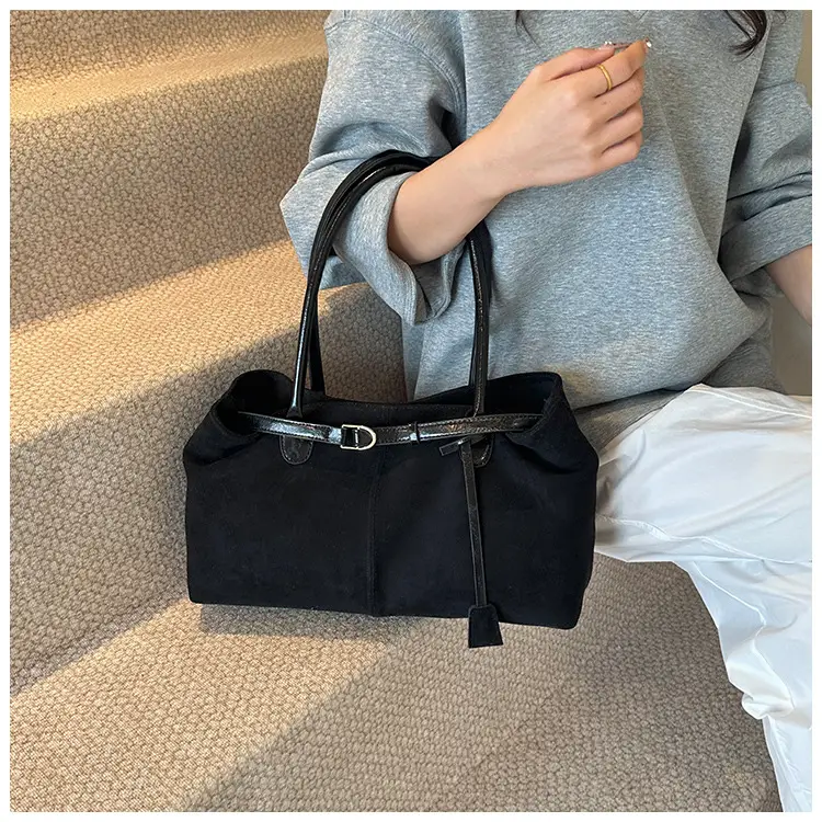 Retro Brown Tote Bag Women 2025 Winter Casual Shoulder — feature 23