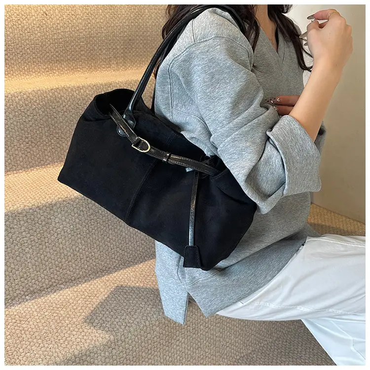 Retro Brown Tote Bag Women 2025 Winter Casual Shoulder — feature 24