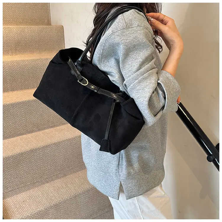 Retro Brown Tote Bag Women 2025 Winter Casual Shoulder — feature 25