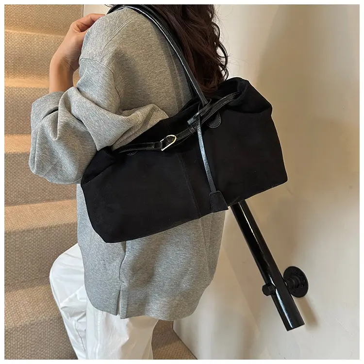Retro Brown Tote Bag Women 2025 Winter Casual Shoulder — feature 28