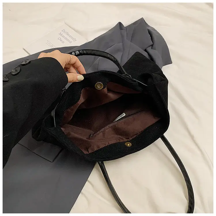Retro Brown Tote Bag Women 2025 Winter Casual Shoulder — feature 30