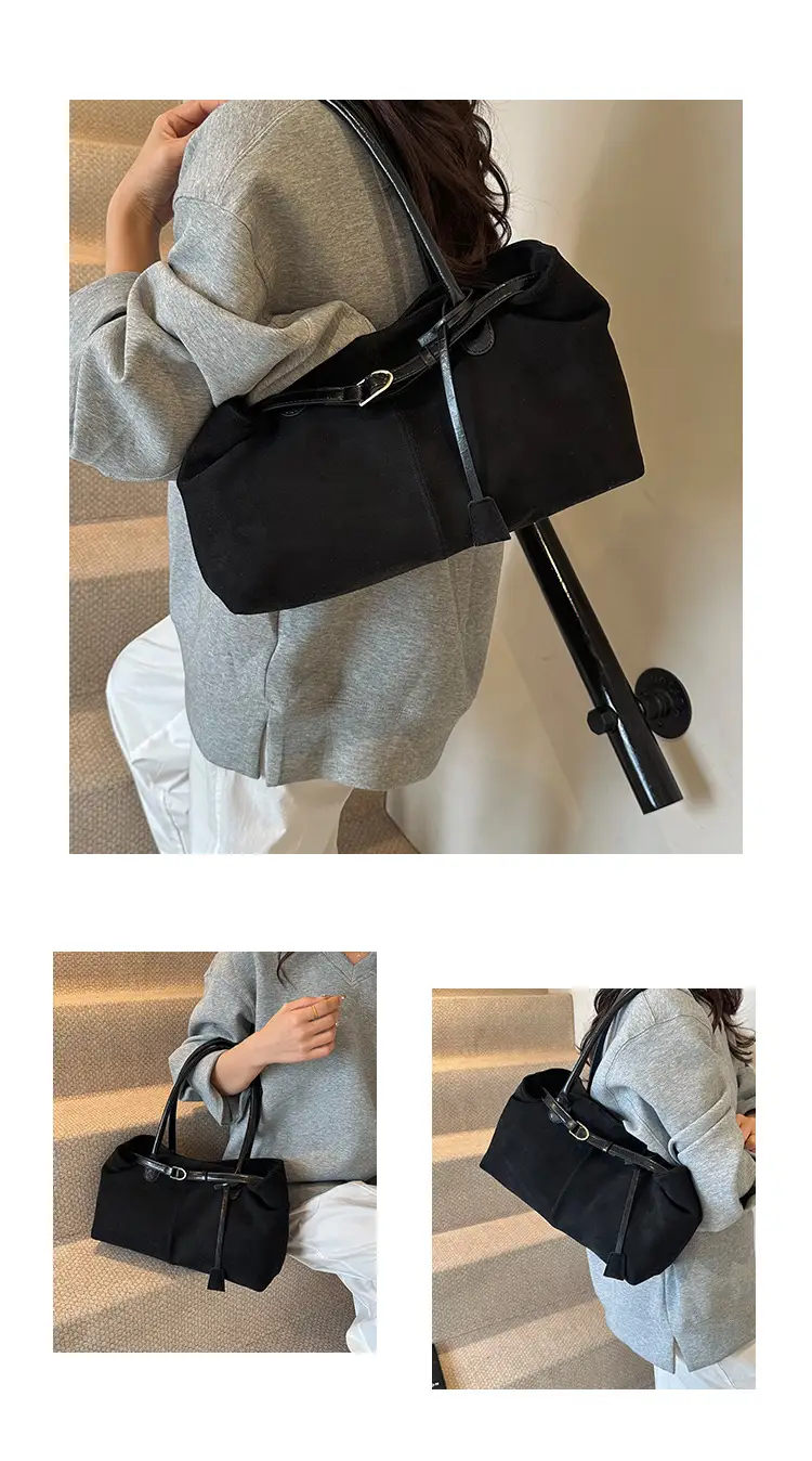 Retro Brown Tote Bag Women 2025 Winter Casual Shoulder — feature 6