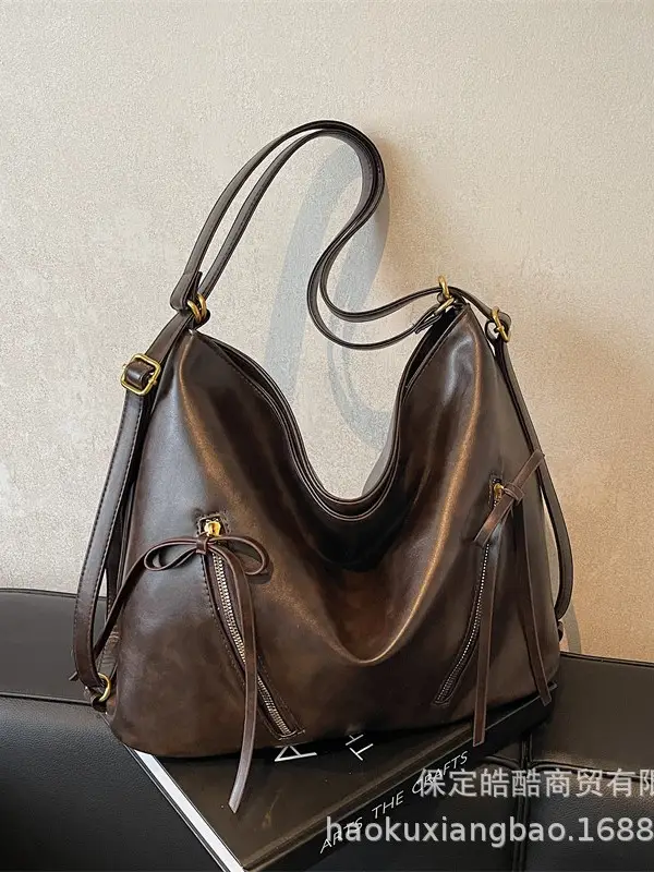 Cross-Border Retro Women's Shoulder Bag Black 2024 - Image 5