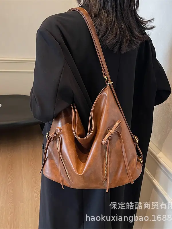 Cross-Border Retro Women's Shoulder Bag Black 2024 - Image 8