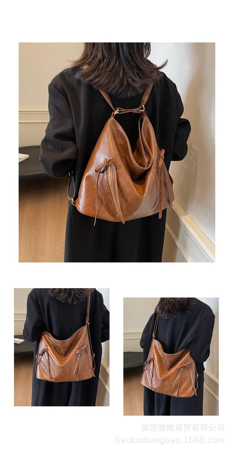 Cross-Border Retro Women's Shoulder Bag Black 2024 — feature 10