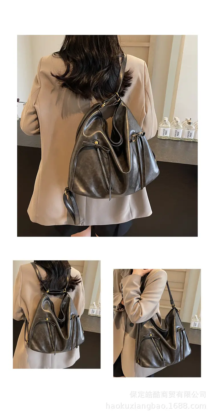 Cross-Border Retro Women's Shoulder Bag Black 2024 — feature 11