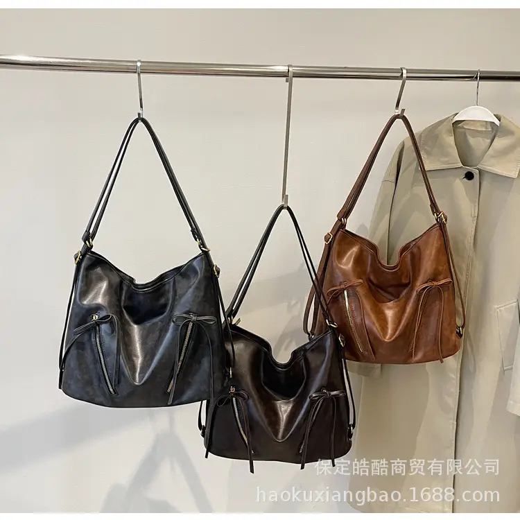 Cross-Border Retro Women's Shoulder Bag Black 2024 — feature 12