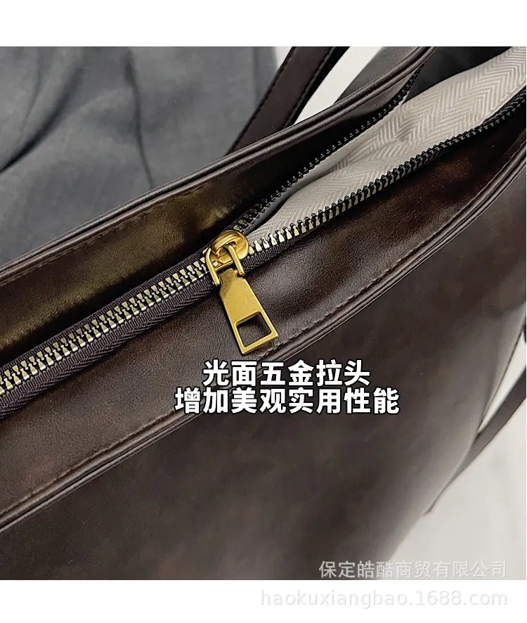 Cross-Border Retro Women's Shoulder Bag Black 2024 — feature 6