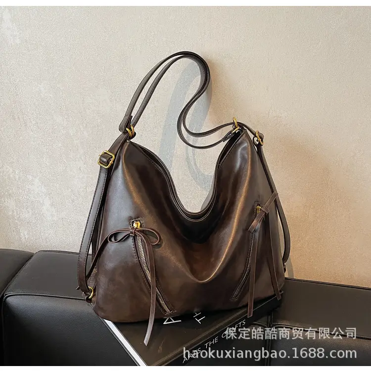 Cross-Border Retro Women's Shoulder Bag Black 2024 - Image 2