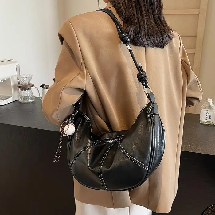 Brown Leather Retro Commuter Bag for Women - Image 11