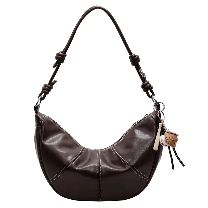 Brown Leather Retro Commuter Bag for Women - Image 13