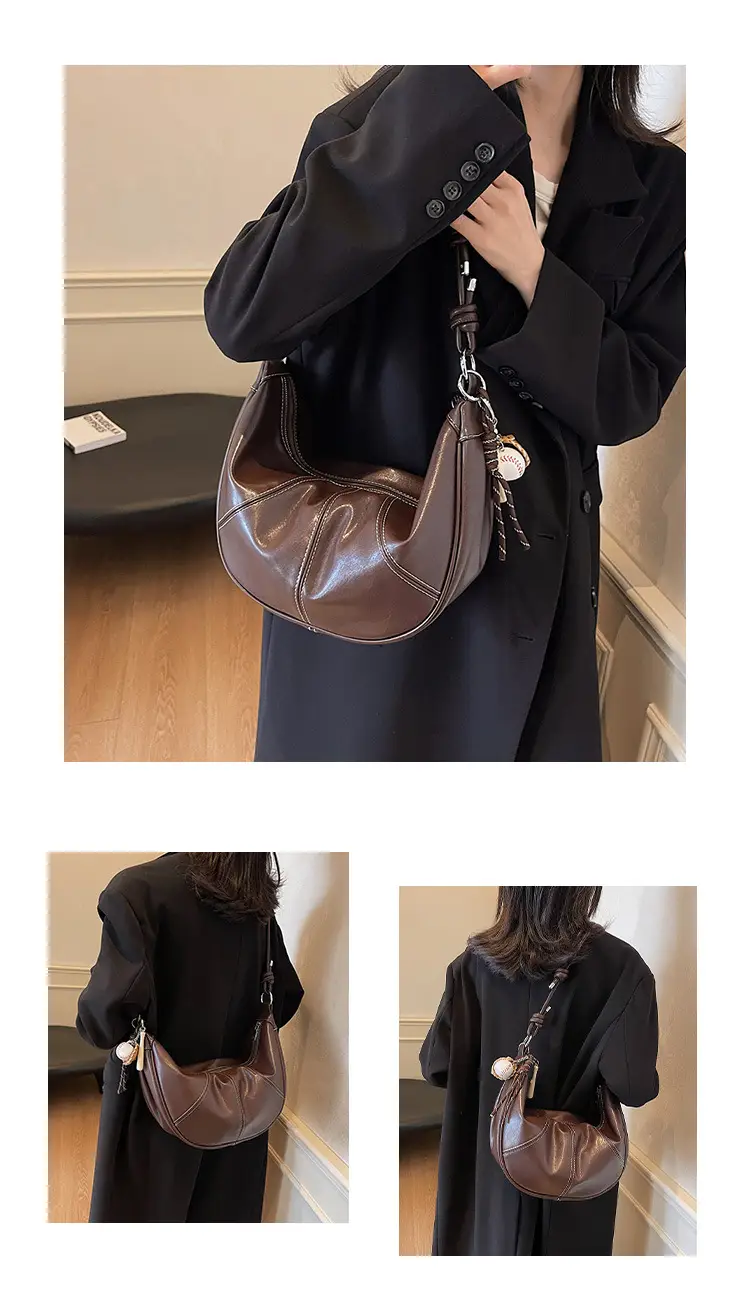 Brown Leather Retro Commuter Bag for Women — feature 10