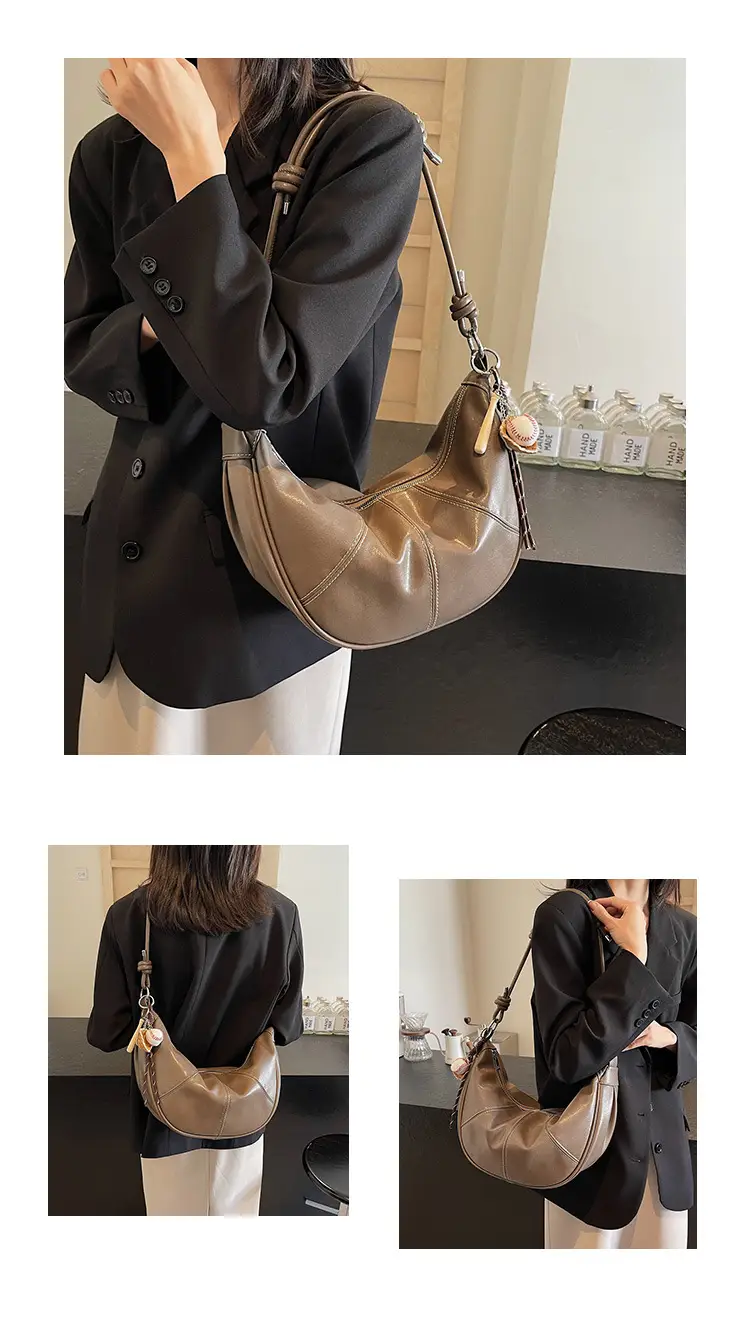 Brown Leather Retro Commuter Bag for Women — feature 13