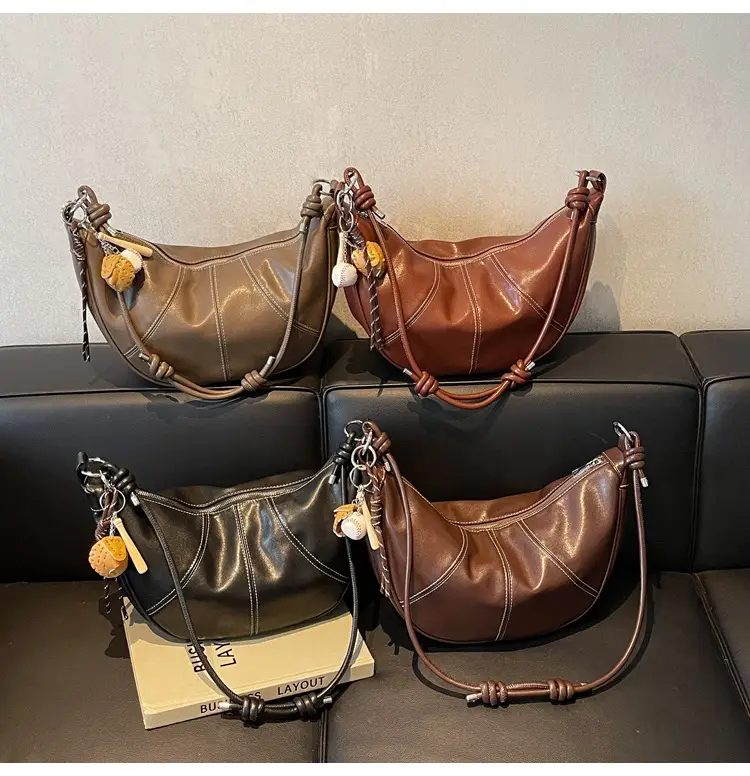 Brown Leather Retro Commuter Bag for Women — feature 14