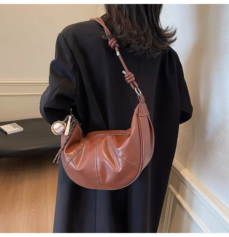 Brown Leather Retro Commuter Bag for Women — feature 21