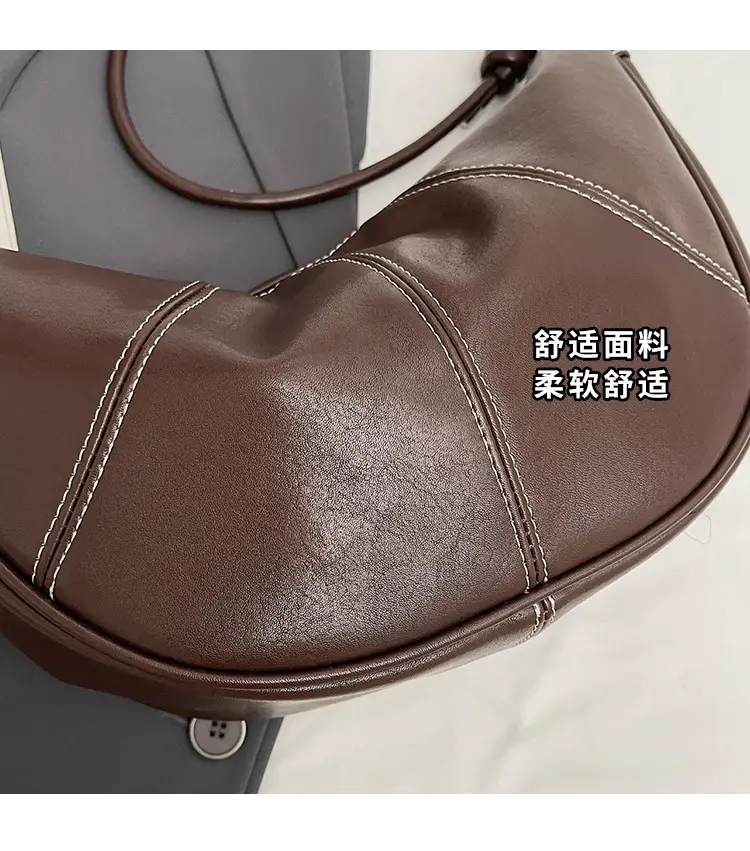 Brown Leather Retro Commuter Bag for Women — feature 4