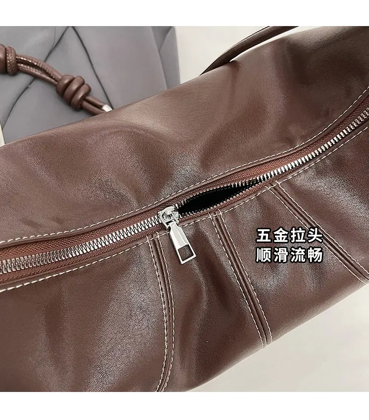 Brown Leather Retro Commuter Bag for Women — feature 6