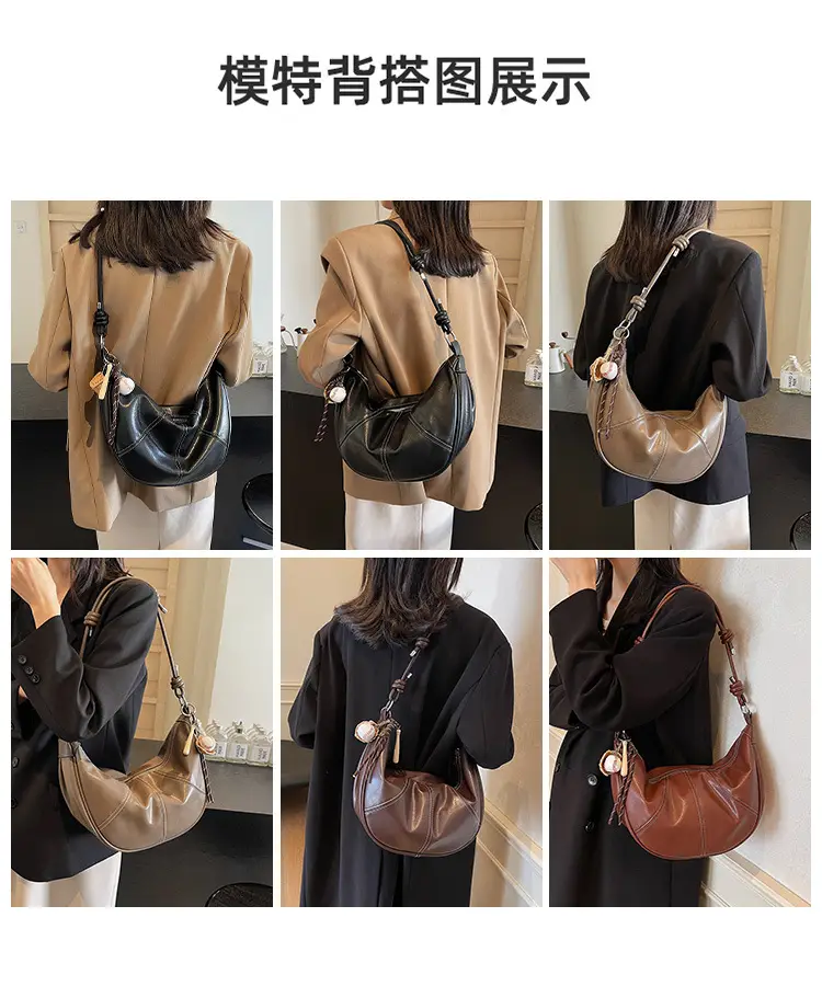 Brown Leather Retro Commuter Bag for Women — feature 9