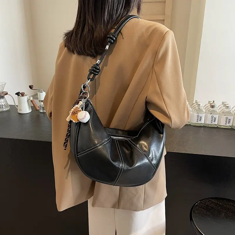 Brown Leather Retro Commuter Bag for Women - Image 5