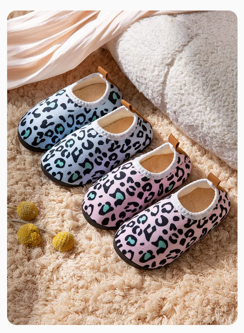 Children's cotton slippers men's and women's autumn and winter home children's baby bag heel thick warm non-slip soft bottom cotton shoes — feature 13