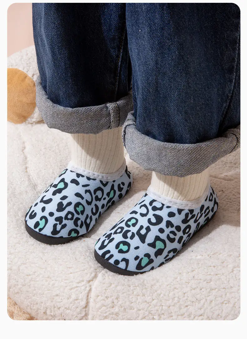 Children's cotton slippers men's and women's autumn and winter home children's baby bag heel thick warm non-slip soft bottom cotton shoes — feature 15