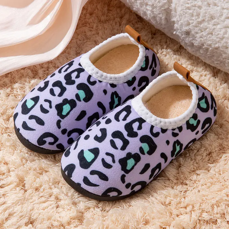 Children's cotton slippers men's and women's autumn and winter home children's baby bag heel thick warm non-slip soft bottom cotton shoes - Image 2