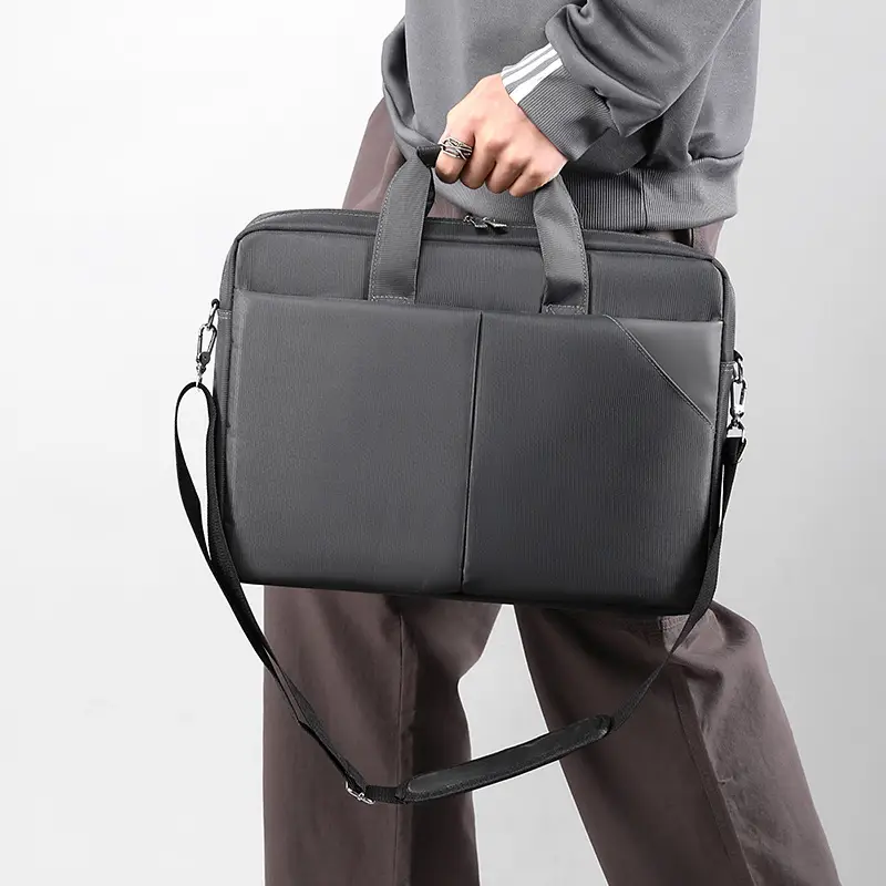 Men's Navy Blue Nylon Business Bag Shoulder Crossbody - Image 7