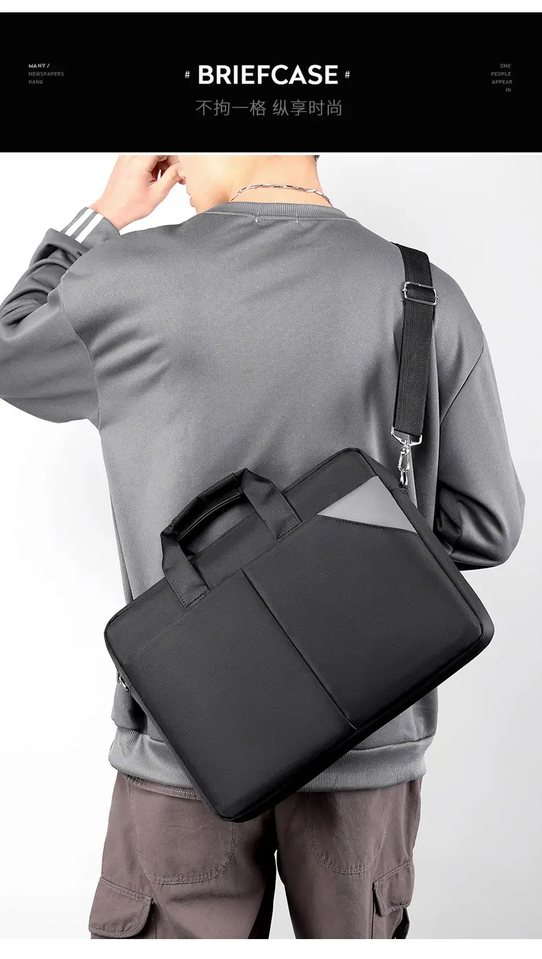 Men's Navy Blue Nylon Business Bag Shoulder Crossbody — feature 3