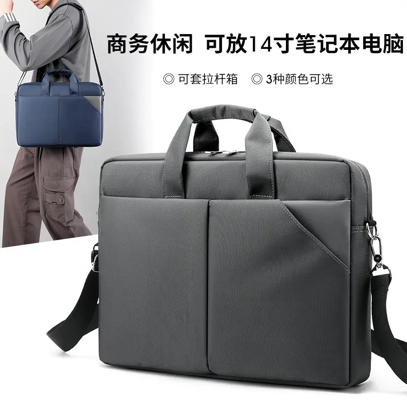 Men's Navy Blue Nylon Business Bag Shoulder Crossbody — feature 33