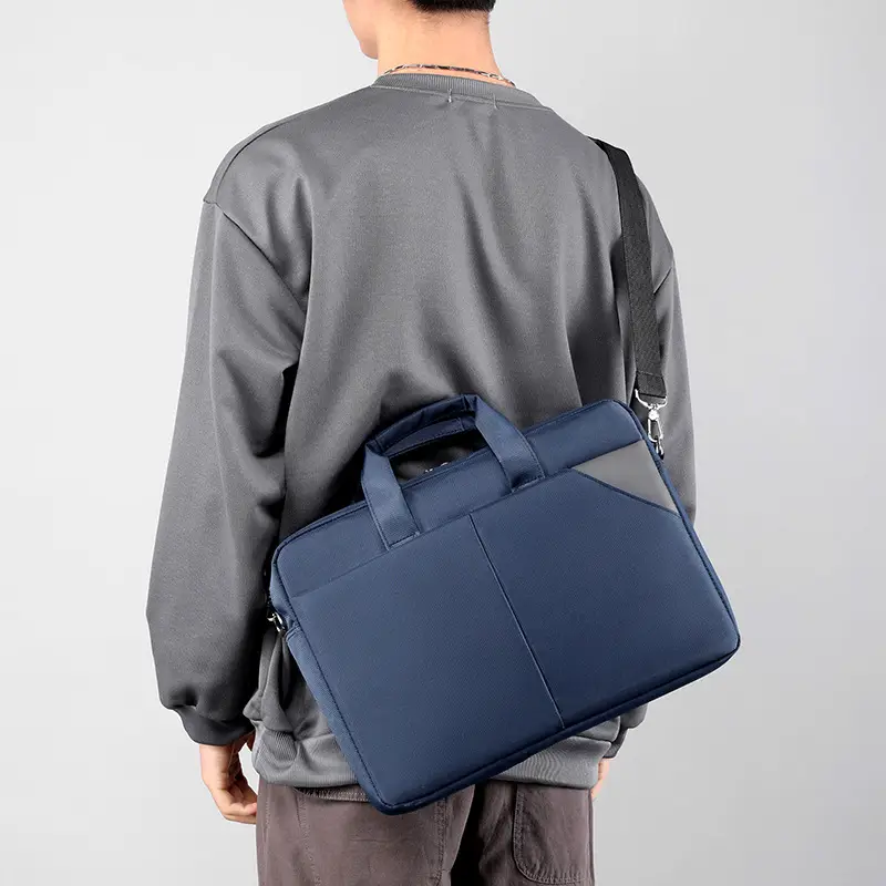 Men's Navy Blue Nylon Business Bag Shoulder Crossbody — feature 6