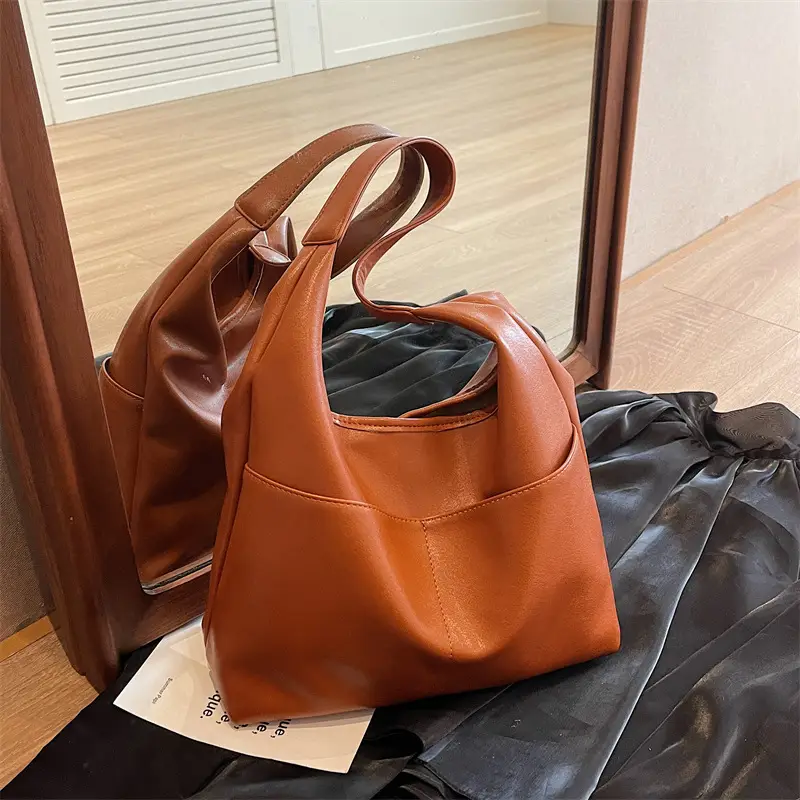 Women Brown Leather Shoulder Bag 2024 Summer - Image 8