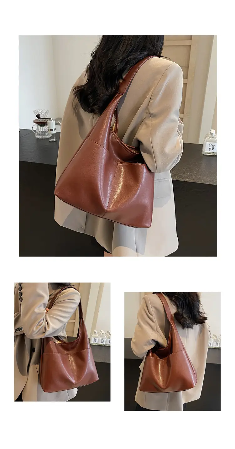 Women Brown Leather Shoulder Bag 2024 Summer — feature 10