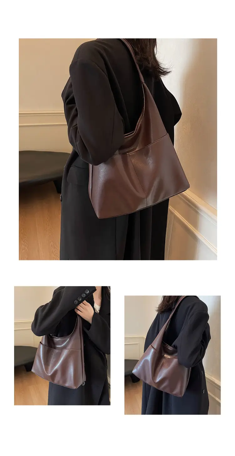 Women Brown Leather Shoulder Bag 2024 Summer — feature 13
