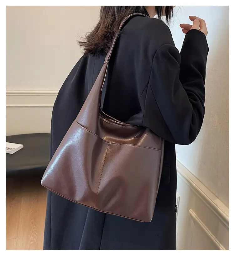 Women Brown Leather Shoulder Bag 2024 Summer — feature 3