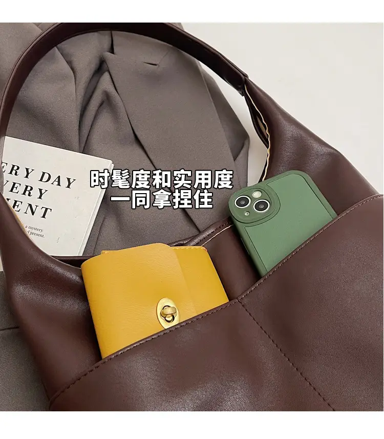 Women Brown Leather Shoulder Bag 2024 Summer — feature 5