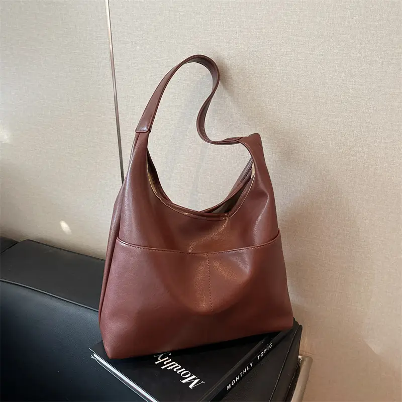 Women Brown Leather Shoulder Bag 2024 Summer - Image 3