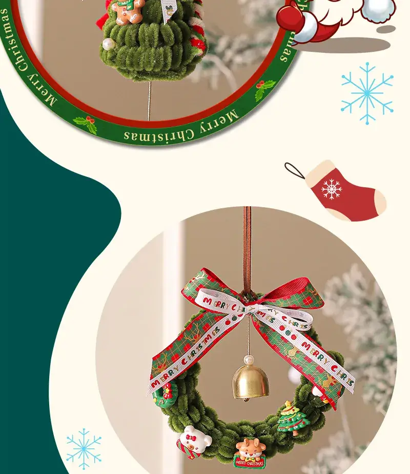 2025 Christmas Tree Ornament Vine Wreath Hanging Decor — feature 12