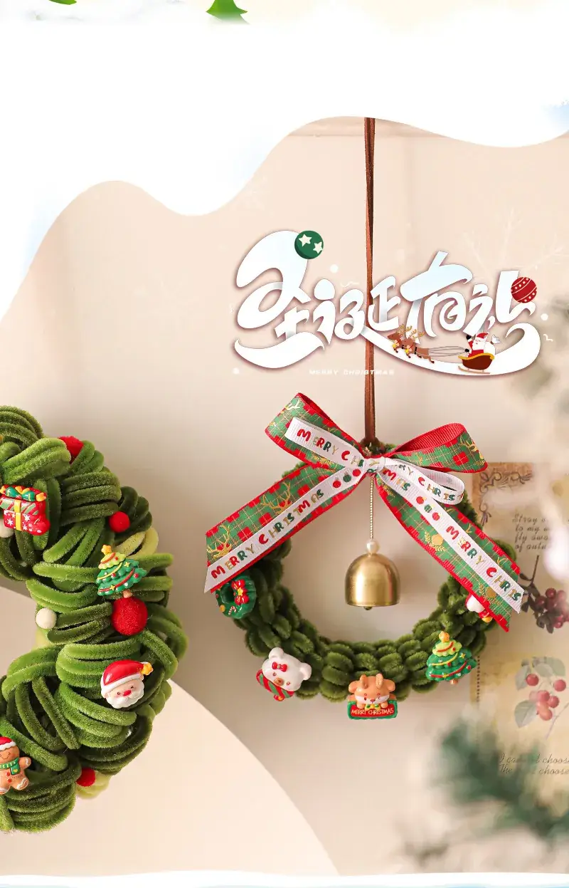 2025 Christmas Tree Ornament Vine Wreath Hanging Decor — feature 3