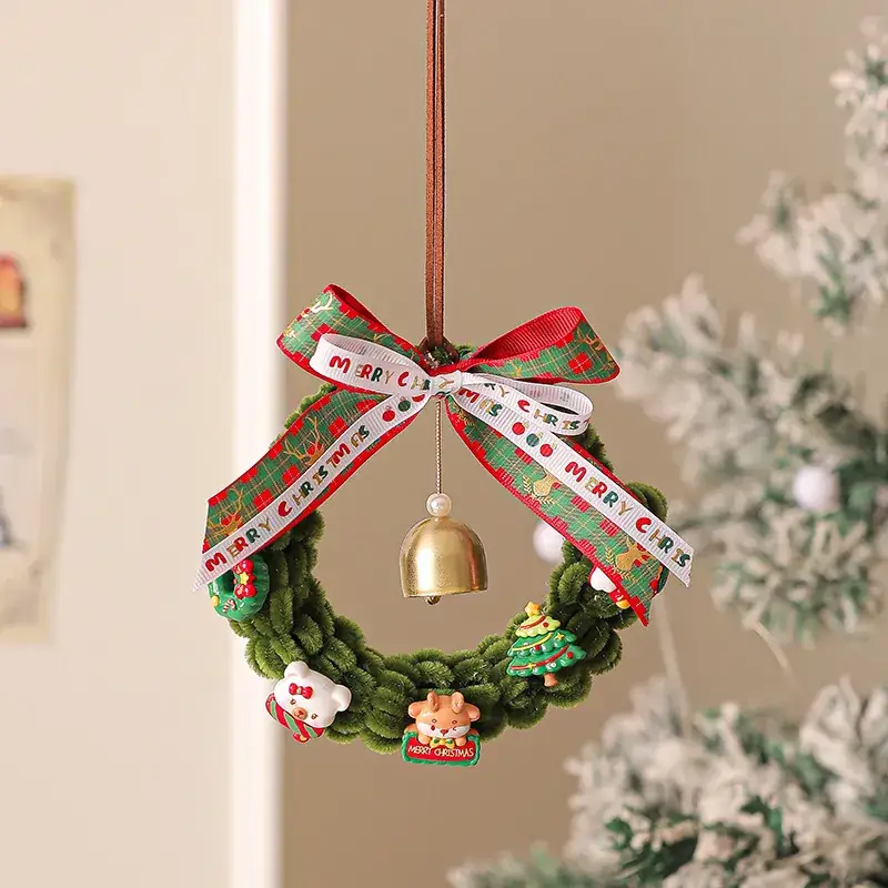 2025 Christmas Tree Ornament Vine Wreath Hanging Decor - Image 3