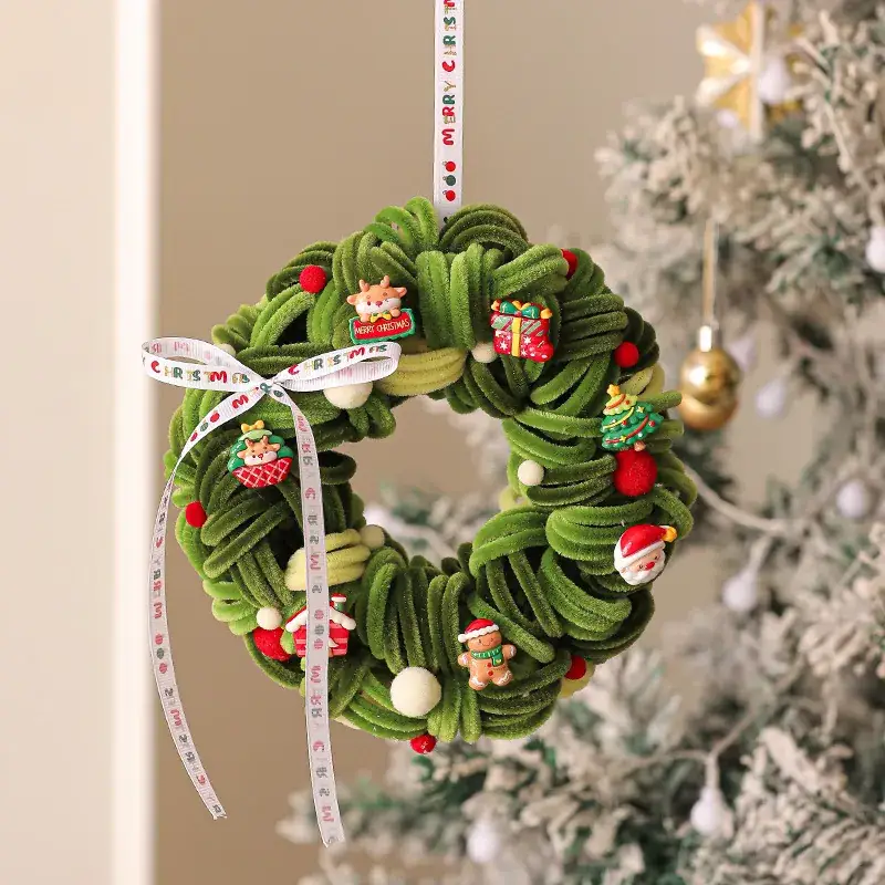 2025 Christmas Tree Ornament Vine Wreath Hanging Decor - Image 4