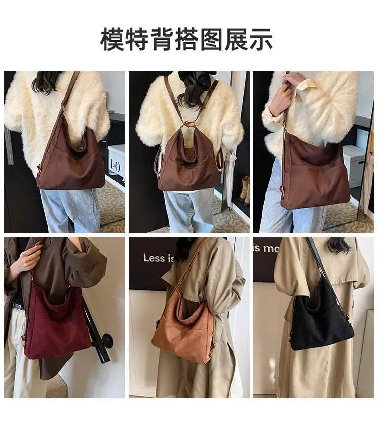 2025 Autumn Shoulder Bag Solid Color Large Capacity — feature 5