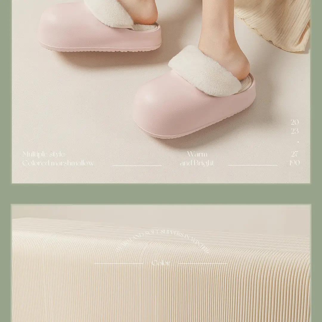 Removable Cotton Slippers for Women in Winter, Warm Outer Wear, Non-Slip, Waterproof, Indoor Home Plush Confinement Cotton Shoes — feature 14
