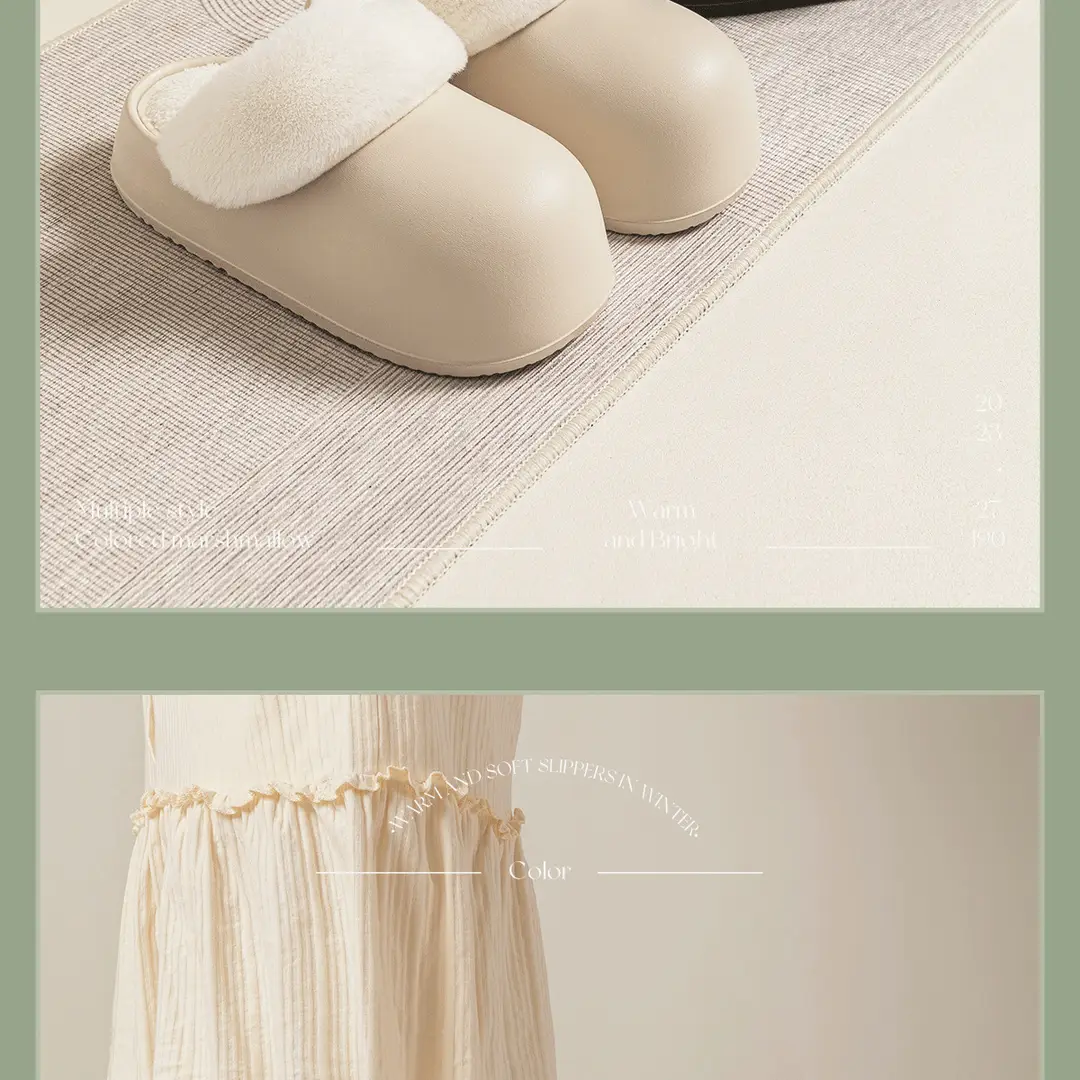 Removable Cotton Slippers for Women in Winter, Warm Outer Wear, Non-Slip, Waterproof, Indoor Home Plush Confinement Cotton Shoes — feature 18