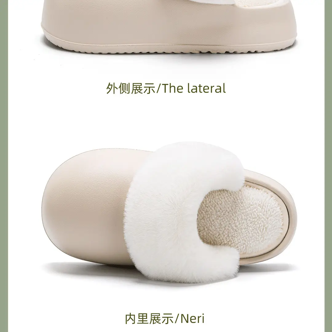 Removable Cotton Slippers for Women in Winter, Warm Outer Wear, Non-Slip, Waterproof, Indoor Home Plush Confinement Cotton Shoes — feature 22