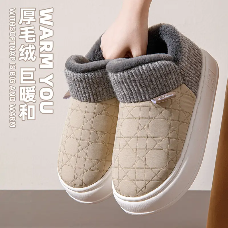 Women's Pink Fleece Slip-On Heel Slippers 2024 - Image 7