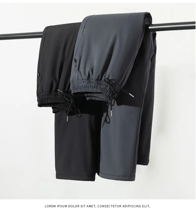 Graphene Knee Pants Men's Winter Outer Wear fleece-lined Thickened Casual Pants Winter Snow Windproof Warm Pants — feature 27