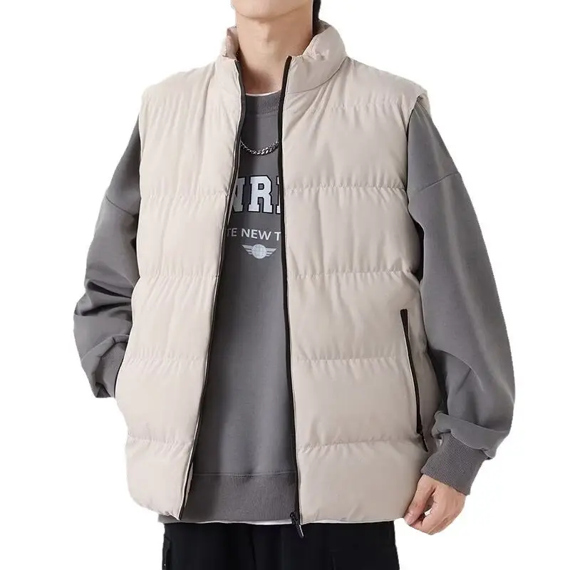 Beige Puffer Vest for Teenagers Daily Wear